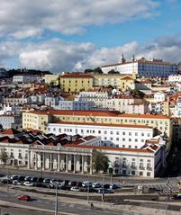 View of Lisbon from deck 12 of a cruise ship