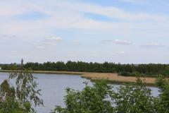 View from the observation tower at the southern shore of the nature reserve 'Klärteich III' near Salzgitter-Heerte