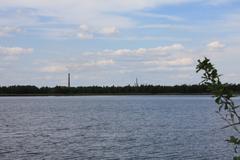 view of the nature reserve Klärteich III near Salzgitter-Heerte from the south shore