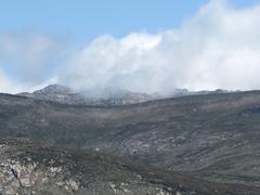 Mt. Kosciuszko peak obscured by clouds viewed from Charlotte's Pass