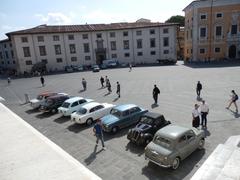 Filming of the second season of the TV series L'Amica Geniale in Piazza dei Cavalieri, Pisa