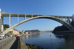 Arrábida Bridge over Douro River in Porto, Portugal, 2023