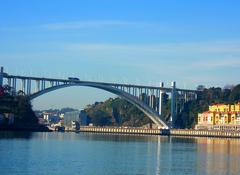 Scenic view of Porto cityscape with Douro River and historic buildings