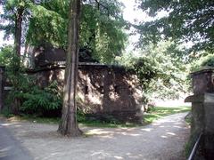 historical fortification with brick walls and arches