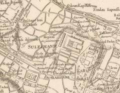 Historical map of Constantinople and its suburbs in both Europe and Asia, created in 1776 and updated in 1786