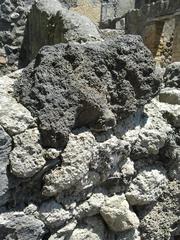 Detail of wall structure with volcanic rock in Herculaneum