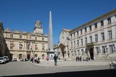 Arles Rathaus at Place de la République with Obelisk and Saint-Trophime