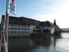 View of the Old Hospital and the Krummen Tower in Solothurn from the Wnegibrücke