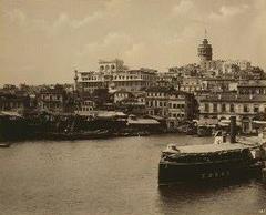 Imperial Ottoman Bank and Galata Tower in Istanbul