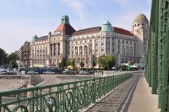 Gellért Hotel in Budapest viewed from Szabadság Bridge