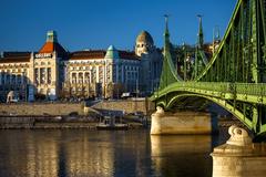 Liberty Bridge over Danube River in Budapest, Hungary