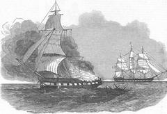 Burning of the ship 'British Merchant' on her passage from Cochin to London, 1853