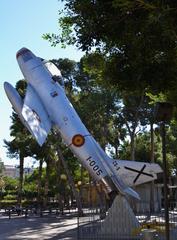 historic fighter jet display in park de l'Oest, Valencia