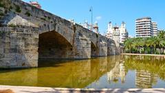 Puente del Mar over the old Turia river course in Valencia