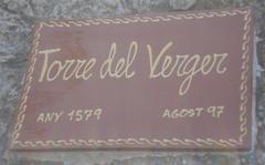 Torre del Verger sign in Mallorca displaying the year 1579