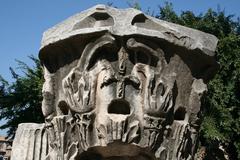 Broken Corinthian capital at the Roman Forum in Rome