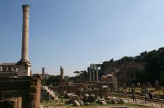 Column of Phocas and ruins of Castor and Pollux temple, Roman Forum, Rome