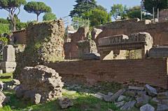 Ancient ruins of the House of the Vestals on the Via Sacra, Roman Forum