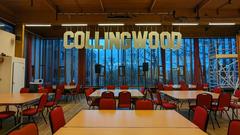 Collingwood College Durham sign in the style of Hollywood Sign