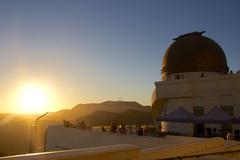 Griffith Observatory against a clear blue sky