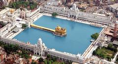 Golden Temple in Amritsar viewed from above.