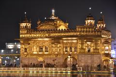 main shrine of Harmandir Sahib Golden Temple at night