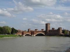 Adige river at Castelvecchio in Verona