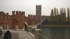 Perspective view of Castelvecchio and Ponte Scaligero in Verona