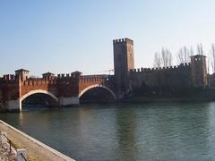 Verona Ponte Scaligero over the Adige River