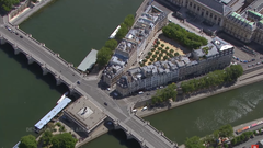 Aerial view of Place Dauphine in Paris, France