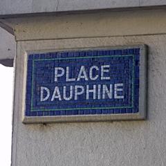 Place Dauphine in Paris with mosaic texture effect