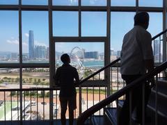 Hong Kong City Hall interior staircase with glass windows