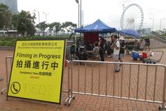 Edinburgh Place in Hong Kong Central during film shooting, September 2017