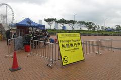 Filming in Progress at Edinburgh Place, Central, Hong Kong, September 2017