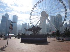 Hong Kong skyline with skyscrapers and Victoria Harbor