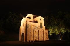 San Miguel de Lillo Church at night