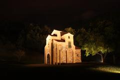 San Miguel de Lillo Church at night