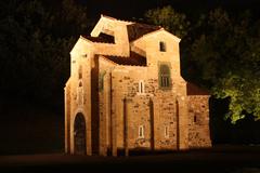 San Miguel de Lillo Church at night