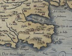 Detail of Provence map by Pierre-Jean Bompar, featured in Abraham Ortelius' 1594 Theatrum Orbis Terrarum