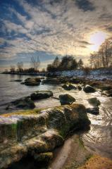 Large boulders at Woodbine Beach, Toronto