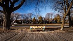 broken chair on Woodbine Beach boardwalk