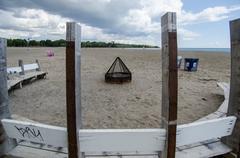 Woodbine Beach landscape with cityscape background