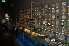 Wall with displayed microorganisms in Micropia Amsterdam