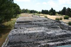 remains of the base of the sacrificial altar of Hiero II in Syracuse Archeological Park