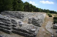 remains of the base of sacrificial altar of Hiero II in Syracuse Archeological Park