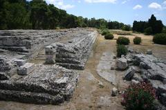 Remains of the base of the sacrificial altar of Hiero II in Syracuse Archaeological Park