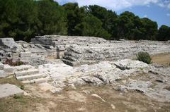 Remains of the base of the sacrificial altar of Hiero II in Syracuse Archeological Park