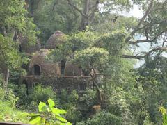 Ruins of meditation chambers at the old Maharishi Mahesh Yogi Ashram in Rishikesh