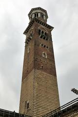 Torre dei Lamberti viewed from Cortile del Mercato Vecchio courtyard