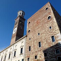 La Torre del Lamberti under the clouds